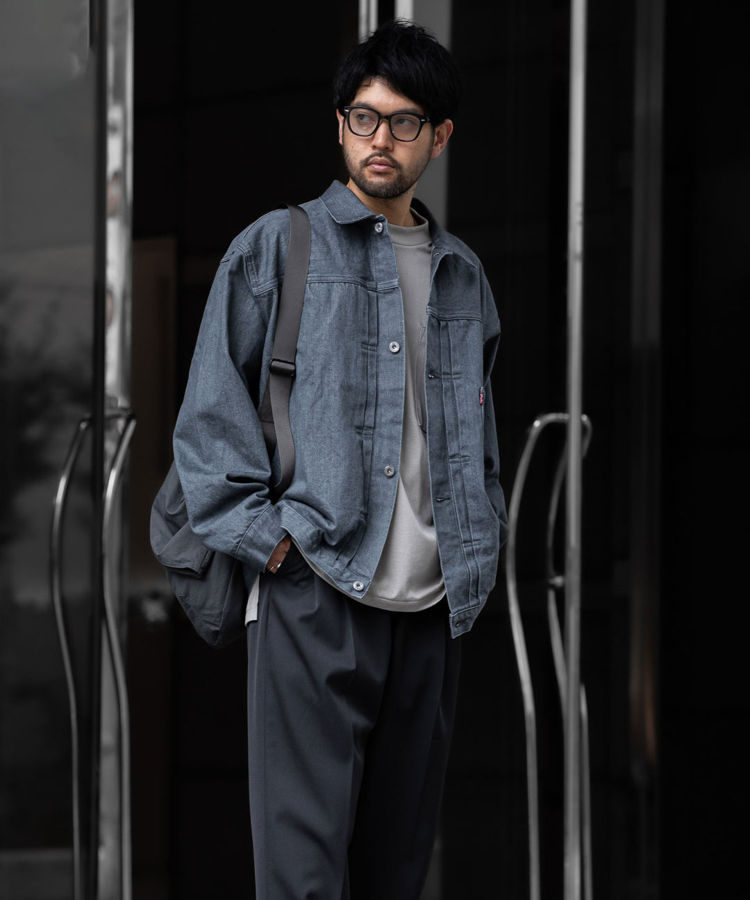 【INTÉRIM】インテリムの対戦モデルGジャン HYPER BIG WWII “1ST” SHUTTLE DENIM JACKET - GRAY