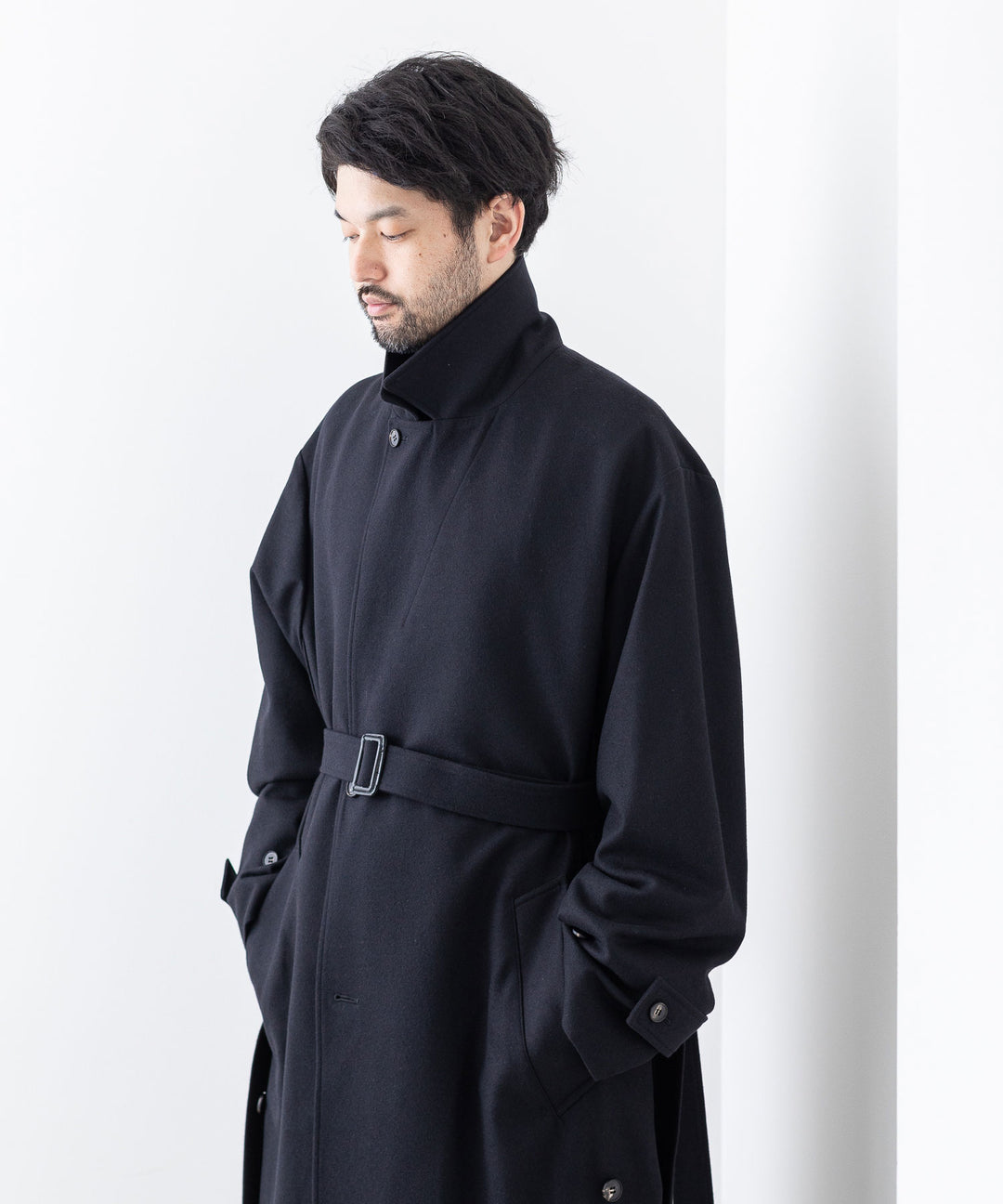 stein(シュタイン)の23AWコレクションOVERSIZED LAYERED SINGLE COATのDARK NAVY sessionセッション福岡セレクトショップ 公式通販サイト