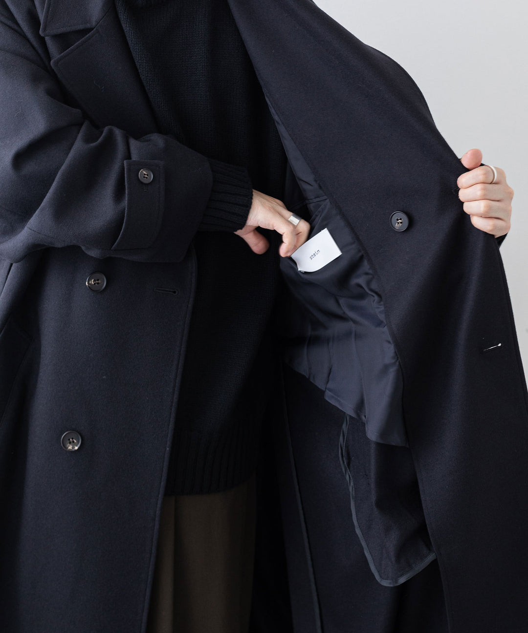stein(シュタイン)の23AWコレクションOVERSIZED LAYERED SINGLE COATのDARK NAVY sessionセッション福岡セレクトショップ 公式通販サイト