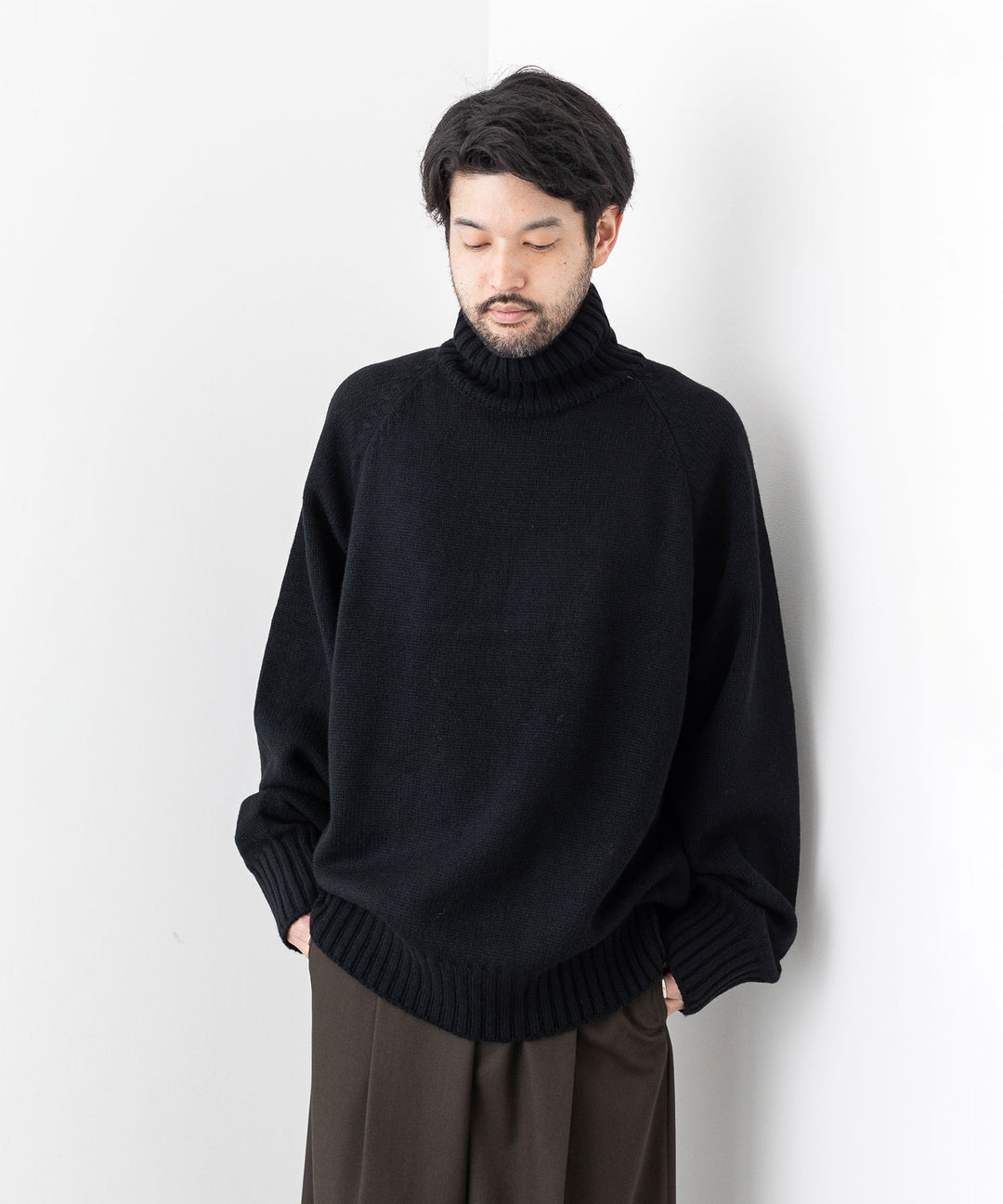 stein(シュタイン)の23AWコレクションEX FINE LAMBS LOOSE HIGH NECK KNIT LSのBLACK sessionセッション福岡セレクトショップ 公式通販サイト
