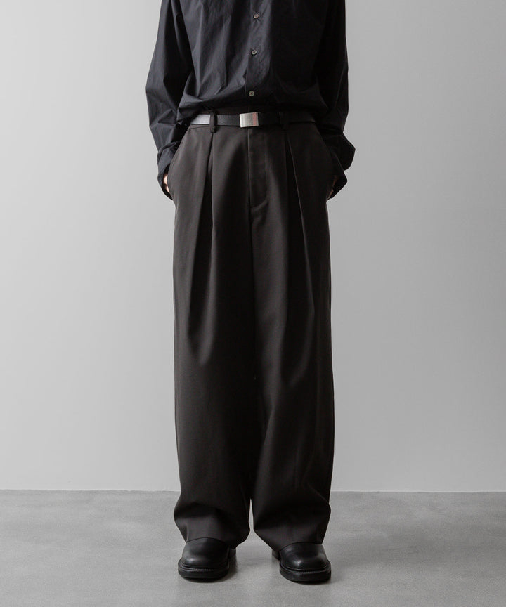 ssstein(シュタイン)の24AWコレクション EASY WIDE TROUSERS (2/72 WOOL GABARDINE) - GREY KHAKI 公式通販サイトsession福岡セレクトショップ