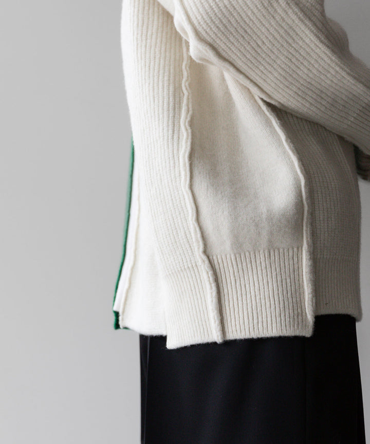 stein(シュタイン)の23AWコレクションOVERSIZED MULTI PATCHED KNIT LSのOFF × GREEN 公式通販サイトsession福岡セレクトショップ