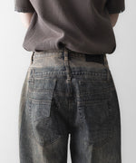 画像をギャラリービューアに読み込む, 【CODA】GREY ACID WASH DUAL EXPOSURE BREAK CUT FLARED JEANS - GREY ACID WASH
