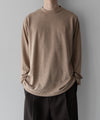 【INTÉRIM】COTTON HEMP BORDER LONG TEE - BROWN