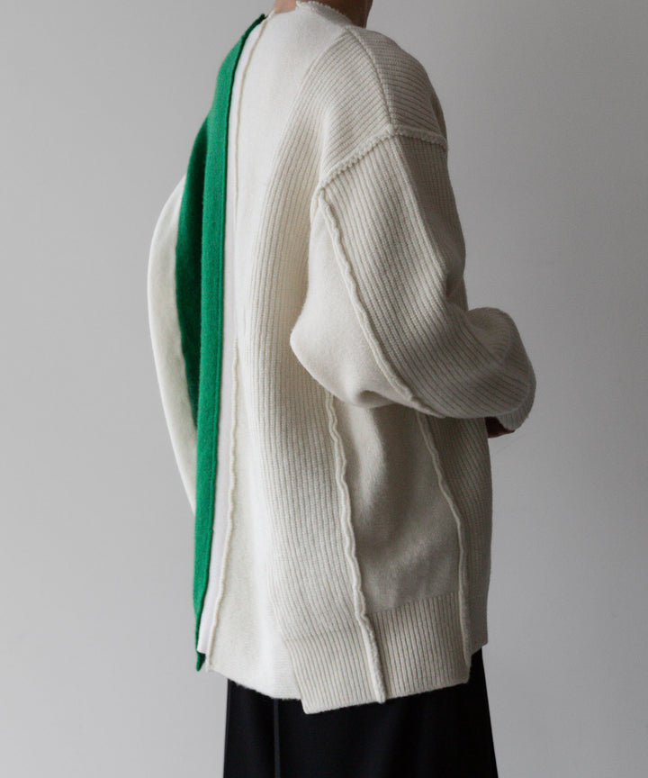 stein(シュタイン)の23AWコレクションOVERSIZED MULTI PATCHED KNIT LSのOFF × GREEN 公式通販サイトsession福岡セレクトショップ