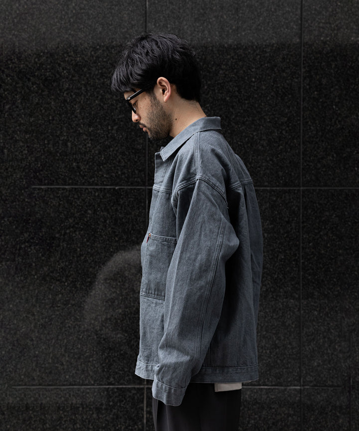 【INTÉRIM】インテリムの対戦モデルGジャン HYPER BIG WWII “1ST” SHUTTLE DENIM JACKET - GRAY