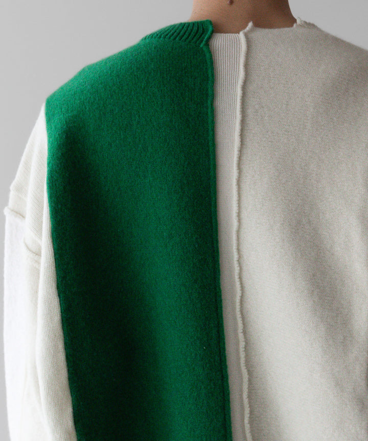stein(シュタイン)の23AWコレクションOVERSIZED MULTI PATCHED KNIT LSのOFF × GREEN 公式通販サイトsession福岡セレクトショップ