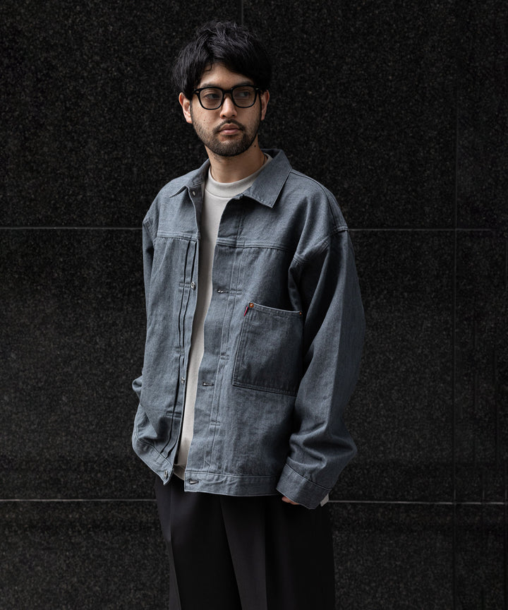 【INTÉRIM】インテリムの対戦モデルGジャン HYPER BIG WWII “1ST” SHUTTLE DENIM JACKET - GRAY