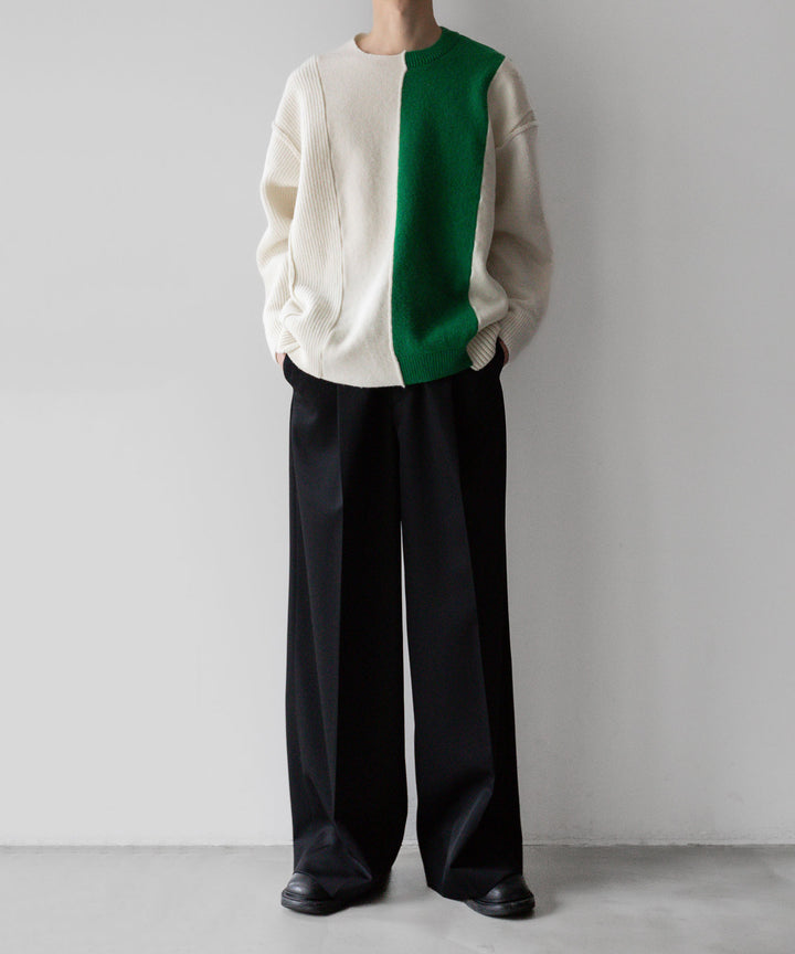 stein(シュタイン)の23AWコレクションOVERSIZED MULTI PATCHED KNIT LSのOFF × GREEN 公式通販サイトsession福岡セレクトショップ