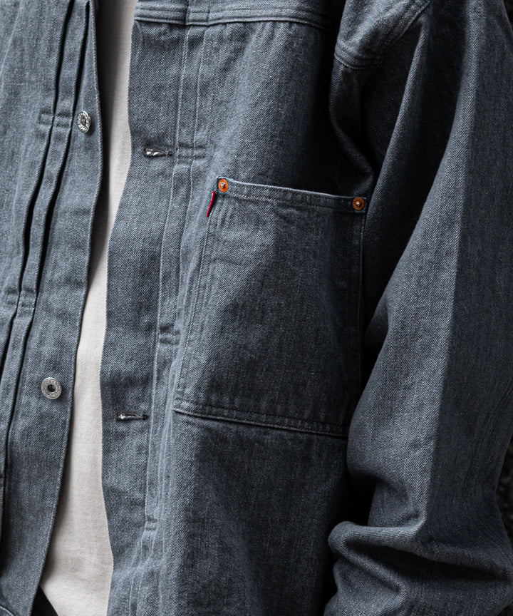 【INTÉRIM】インテリムの対戦モデルGジャン HYPER BIG WWII “1ST” SHUTTLE DENIM JACKET - GRAY