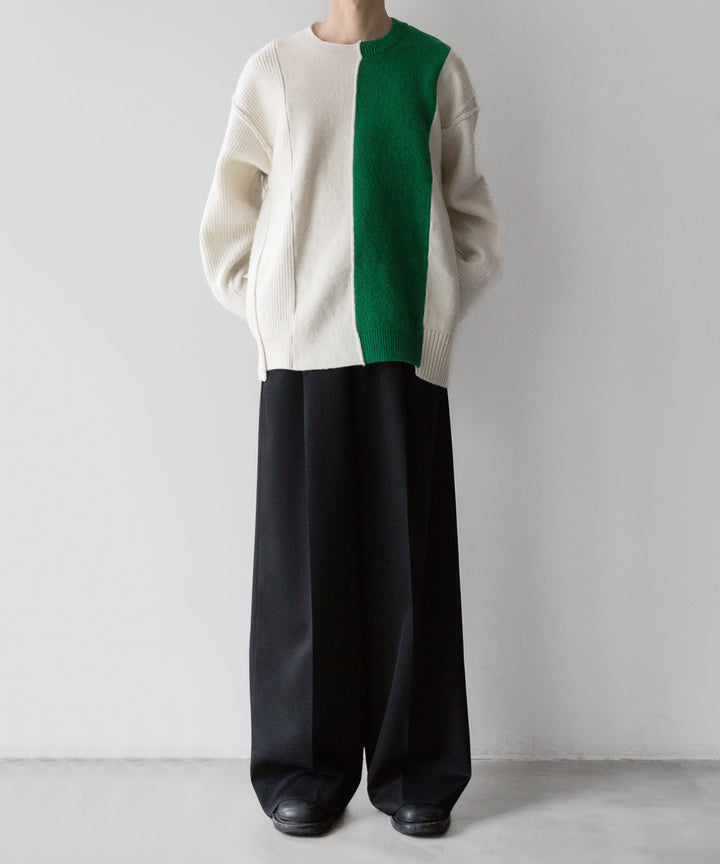 stein(シュタイン)の23AWコレクションOVERSIZED MULTI PATCHED KNIT LSのOFF × GREEN 公式通販サイトsession福岡セレクトショップ