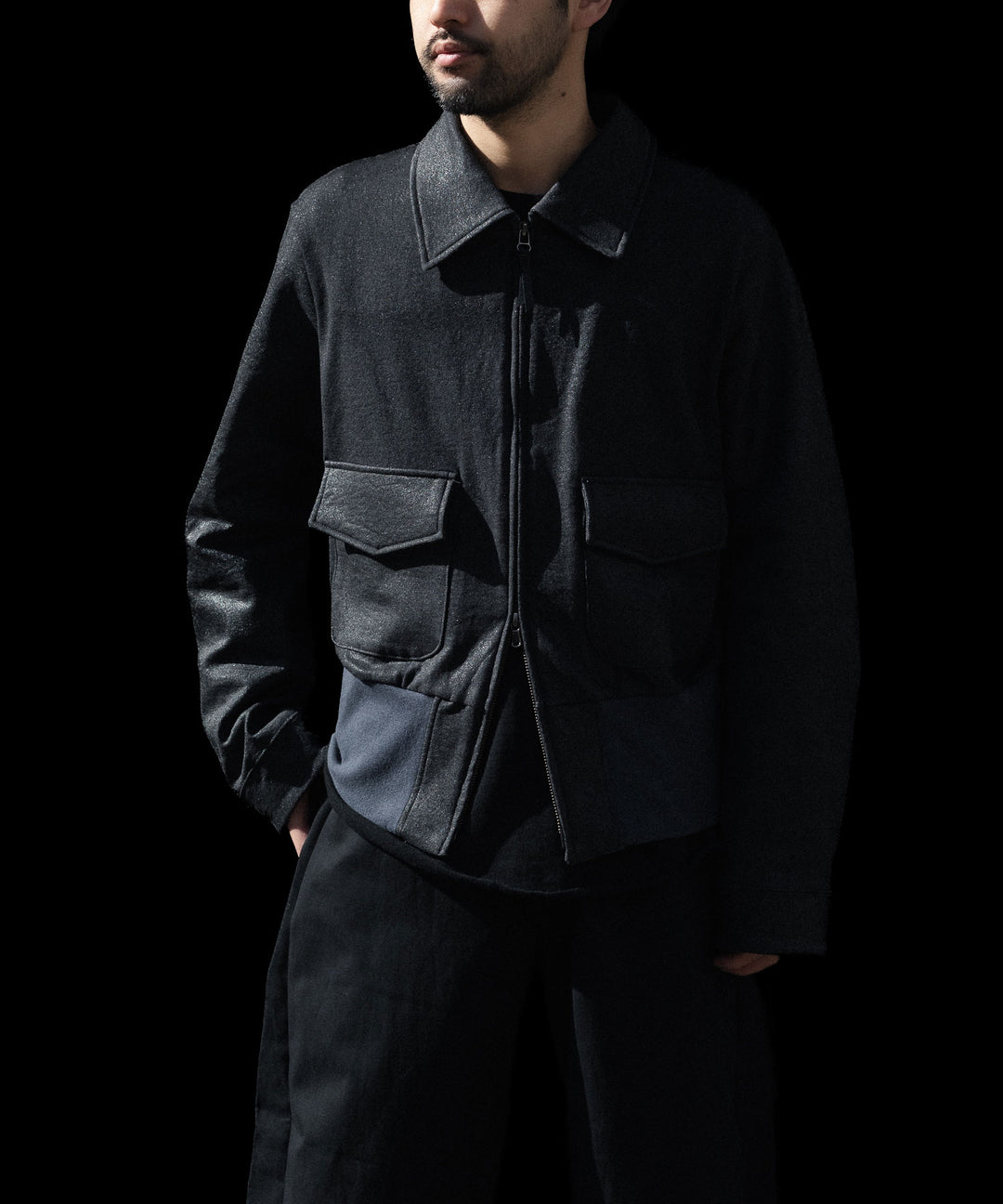 ANTHEM A アンセムエーのCRACK TERRY BLOUSONのBLUE GRAY 公式通販サイトsession福岡セレクトショップ