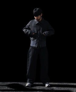 ssstein / シュタイン】DOUBLE WEAVE COTTON ROUND PANTS - BLACK