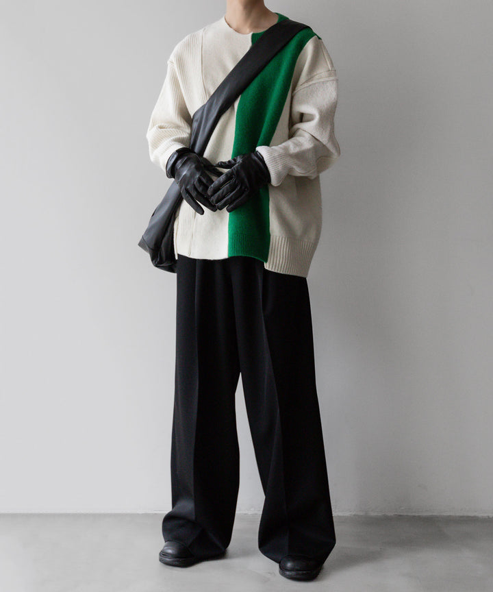stein(シュタイン)の23AWコレクションOVERSIZED MULTI PATCHED KNIT LSのOFF × GREEN 公式通販サイトsession福岡セレクトショップ