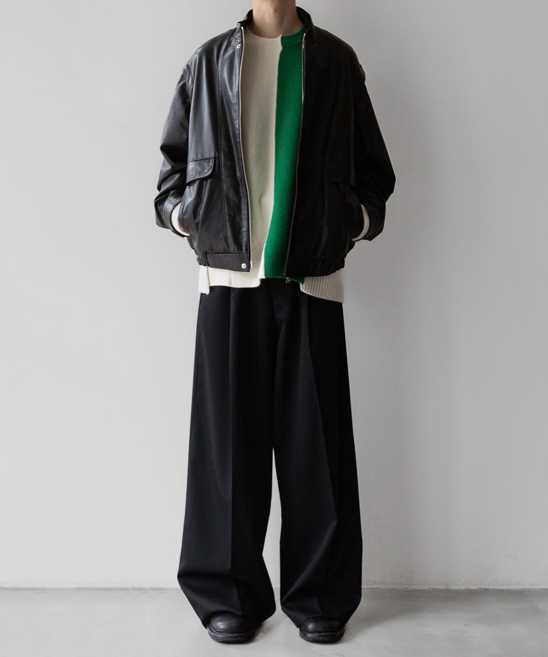 stein(シュタイン)の24SSコレクションDETACHABLE SLEEVES LEATHER BLOUSONのBLACK sessionセッション福岡セレクトショップ 公式通販サイト