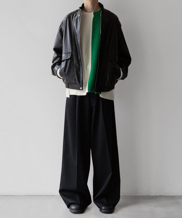 stein(シュタイン)の24SSコレクションDETACHABLE SLEEVES LEATHER BLOUSONのBLACK sessionセッション福岡セレクトショップ 公式通販サイト