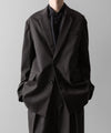 【ssstein】OVERSIZED SINGLE BREASTED JACKET (2/72 WOOL GABARDINE) - GREY KHAKI