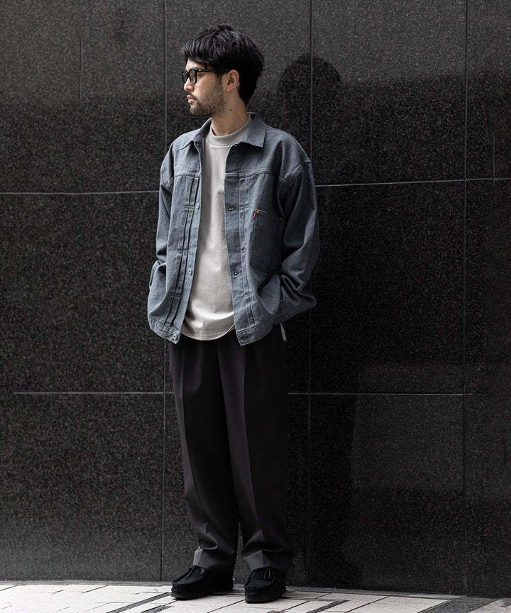 【INTÉRIM】インテリムの対戦モデルGジャン HYPER BIG WWII “1ST” SHUTTLE DENIM JACKET - GRAY