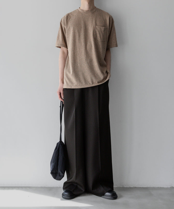 INTÉRIM - インテリムのCOTTON HEMP BORDER POCKET TEEのBROWN公式通販サイトsession福岡セレクトショップ
