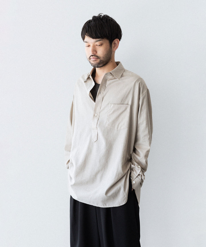ssstein(シュタイン)のCOTTON/SILK OVERSIZED PULLOVER SHIRT - GREIGEの公式通販サイトsession福岡セレクトショップ