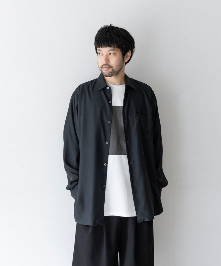 ssstein(シュタイン)のCUPRO TWILL OVERSIZED LS SHIRT - BLACKの公式通販サイトsession福岡セレクトショップ