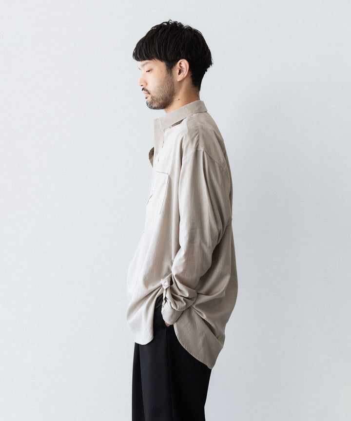 ssstein(シュタイン)のCOTTON/SILK OVERSIZED PULLOVER SHIRT - GREIGEの公式通販サイトsession福岡セレクトショップ
