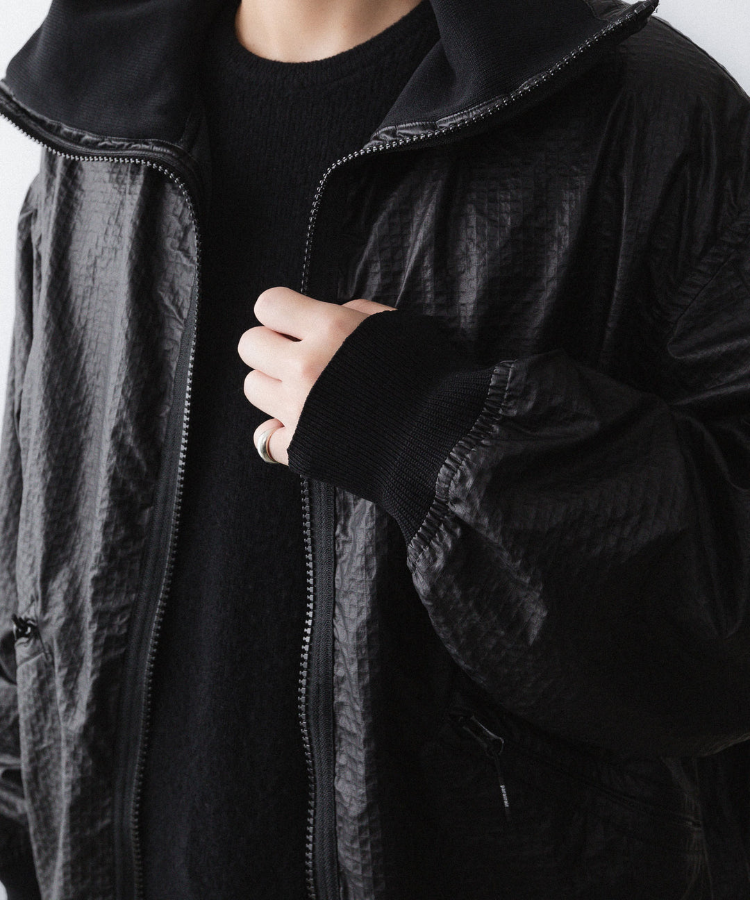 【paratrait】FROG SKIN BLOUSON - BLACK