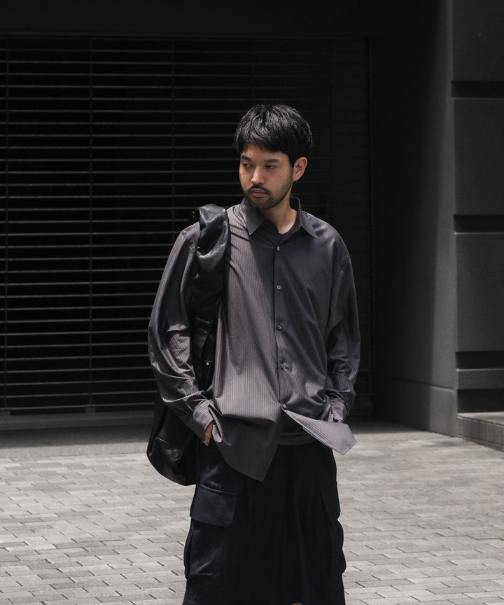 KANEMASA PHIL. カネマサフィルの46G STRIPE MODEST SHIRTのCHARCOAL BROWN 公式通販サイトsession福岡セレクトショップ
