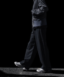 ssstein / シュタイン】DOUBLE WEAVE COTTON ROUND PANTS - BLACK