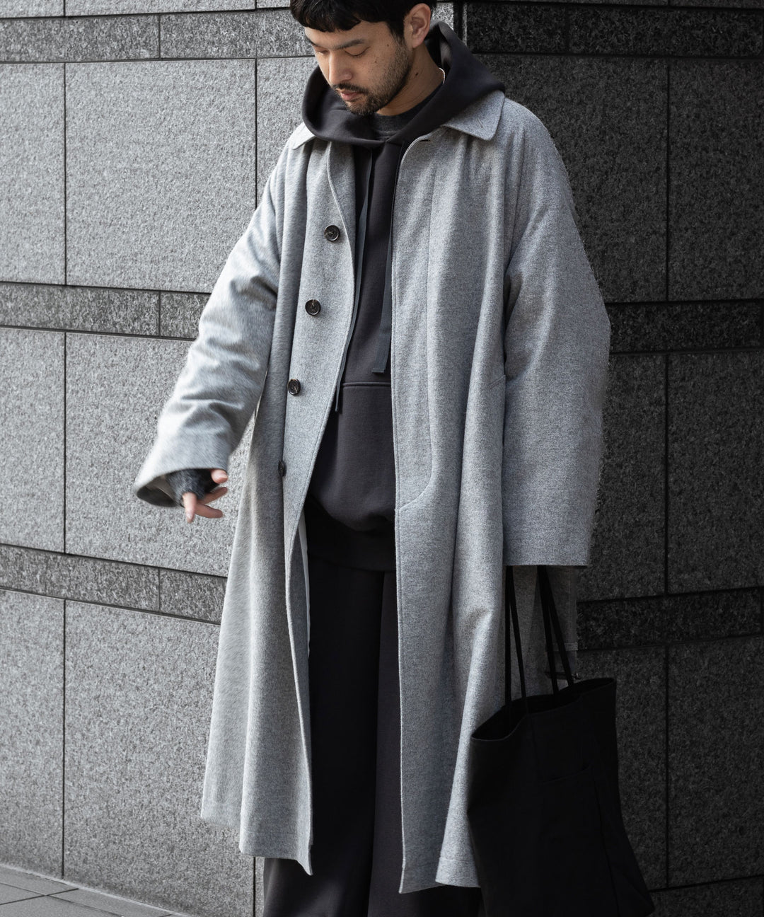 INTÉRIM(インテリム)のCASHMERE DRAP HYPER BIG BELTED OVER COATのGRAYの公式通販サイトsession福岡セレクトショップ