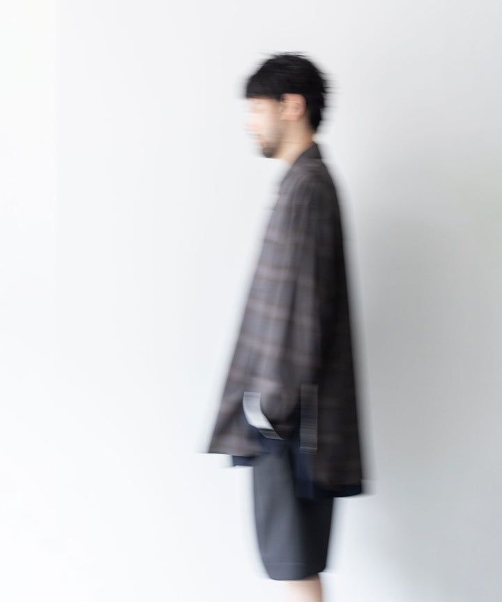 stein(シュタイン)の23SSコレクションのOVERSIZED LAYERED SHIRTのOMBRE CHECK（KHAKI）