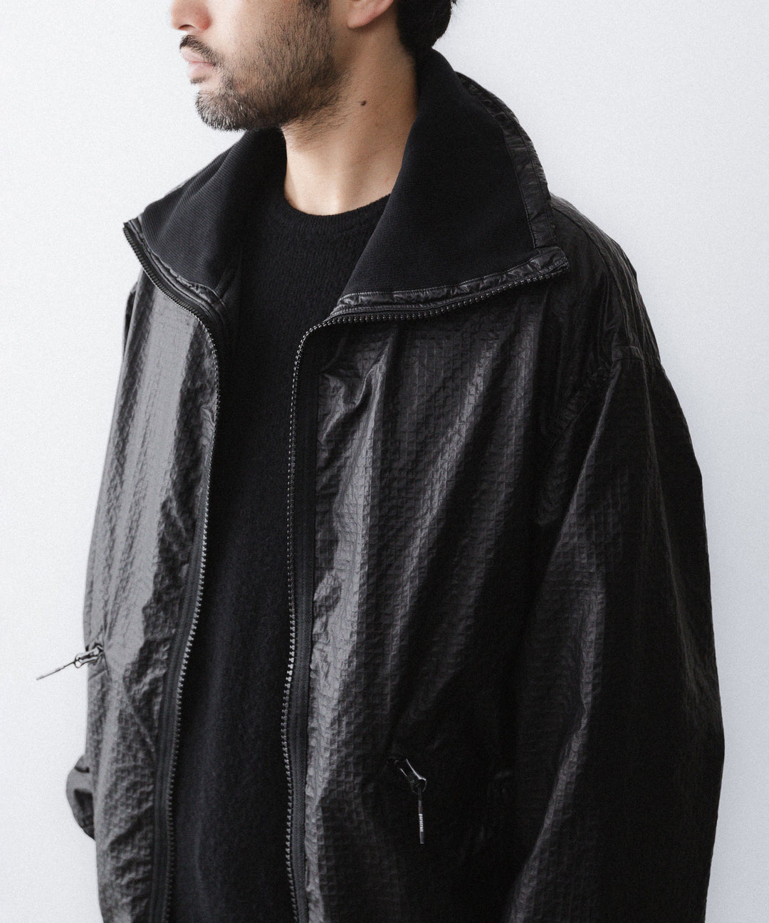 【paratrait】FROG SKIN BLOUSON - BLACK