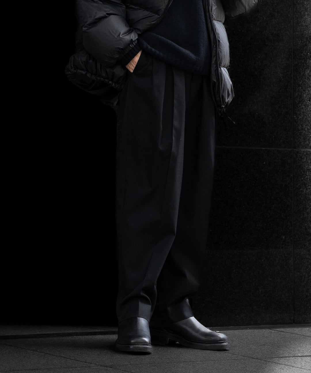 stein(シュタイン)の23AWコレクションDOUBLE WIDE TROUSERSのBLACK sessionセッション福岡セレクトショップ 公式通販サイト