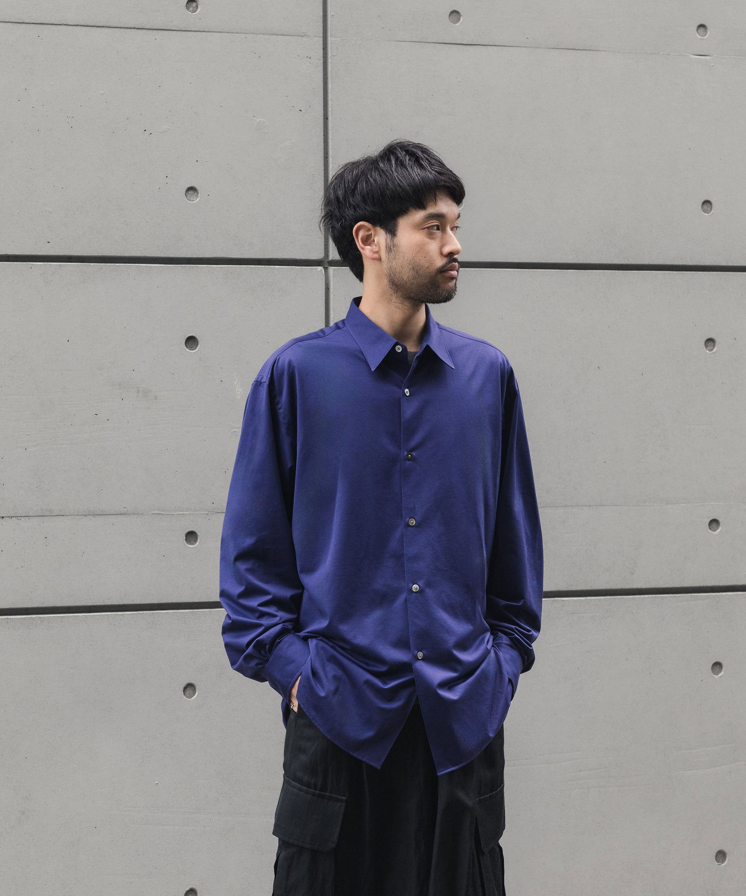 KANEMASA PHIL.】46G MODEST SHIRT - PURPLE NAVY | 公式通販サイト