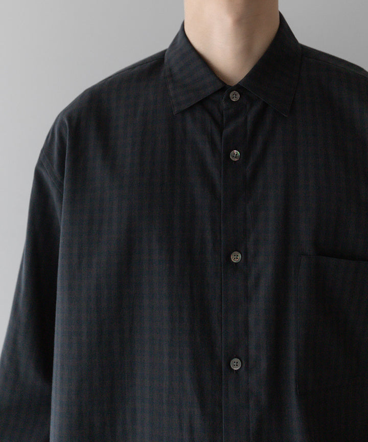 stein(シュタイン)の24SSコレクションOVERSIZED DOWN PAT SHIRTのGINGHAM( CHARCOAL )