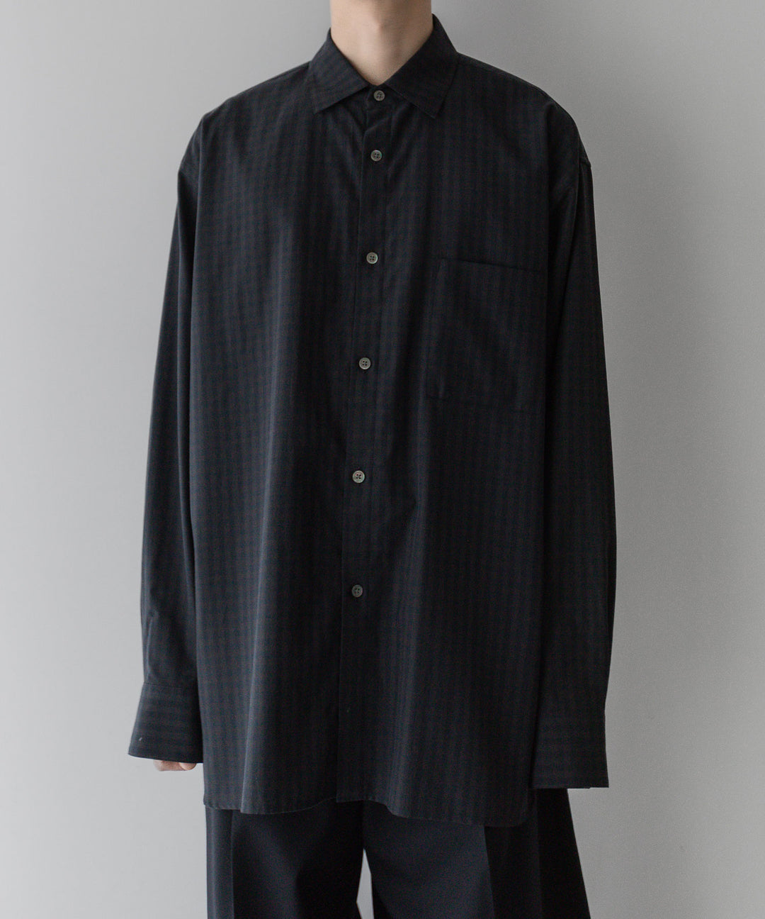 stein(シュタイン)の24SSコレクションOVERSIZED DOWN PAT SHIRTのGINGHAM( CHARCOAL )