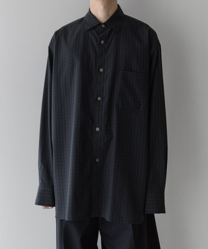 stein(シュタイン)の24SSコレクションOVERSIZED DOWN PAT SHIRTのGINGHAM( CHARCOAL )