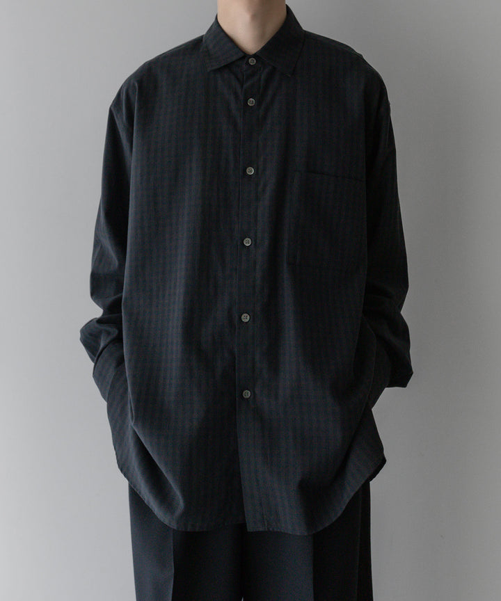 stein(シュタイン)の24SSコレクションOVERSIZED DOWN PAT SHIRTのGINGHAM( CHARCOAL )
