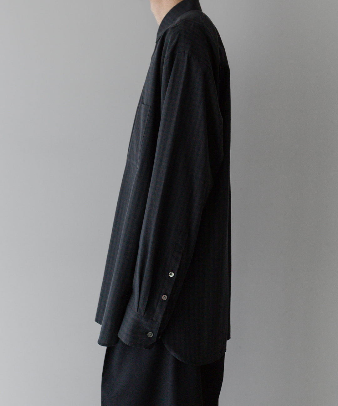 stein(シュタイン)の24SSコレクションOVERSIZED DOWN PAT SHIRTのGINGHAM( CHARCOAL )