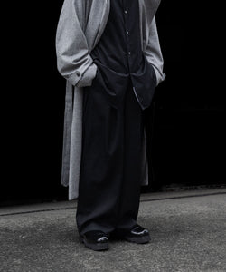 ssstein / シュタイン】W/CA BEAVER EASY WIDE TROUSERS - BLACK