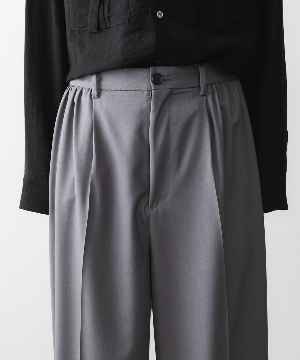 ANTHEM A アンセム エーのWOOL TROPICAL SIDE GATHER SLACKSの公式通販サイトsession福岡セレクトショップ