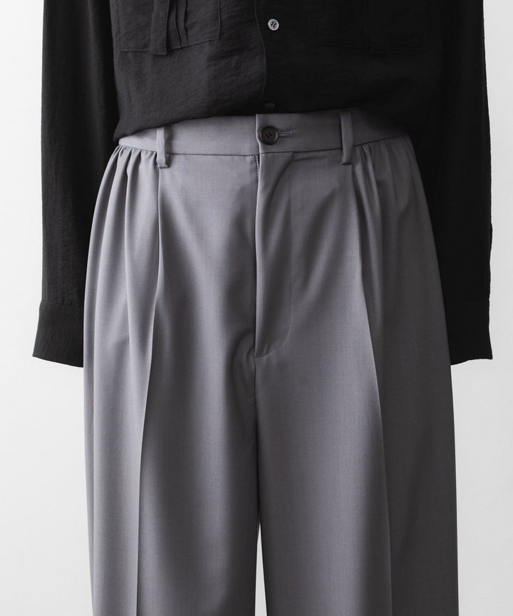 ANTHEM A アンセム エーのWOOL TROPICAL SIDE GATHER SLACKSの公式通販サイトsession福岡セレクトショップ