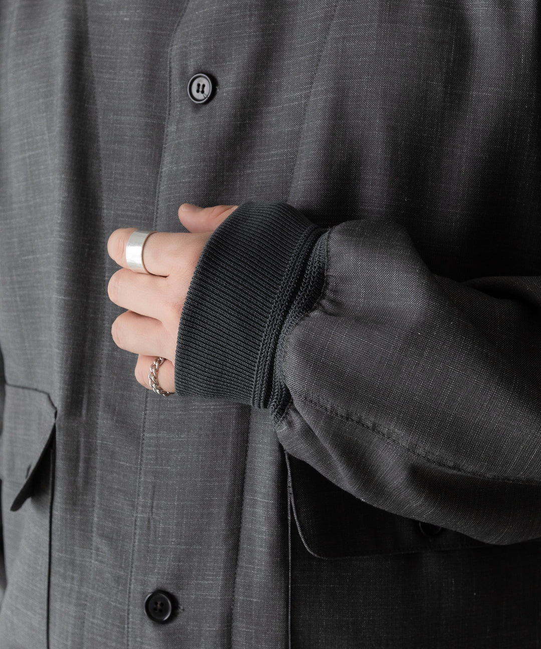 INTÉRIM(インテリム)のHYPER BIG VIRGIN WOOL SILK MOHAIR SUITING RIBBED JACKET - M.GRAY 公式通販サイトsession福岡セレクトショップ
