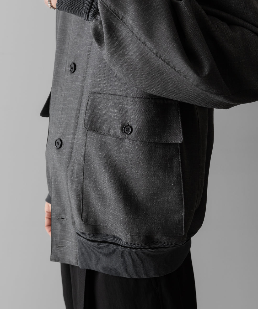 INTÉRIM(インテリム)のHYPER BIG VIRGIN WOOL SILK MOHAIR SUITING RIBBED JACKET - M.GRAY 公式通販サイトsession福岡セレクトショップ
