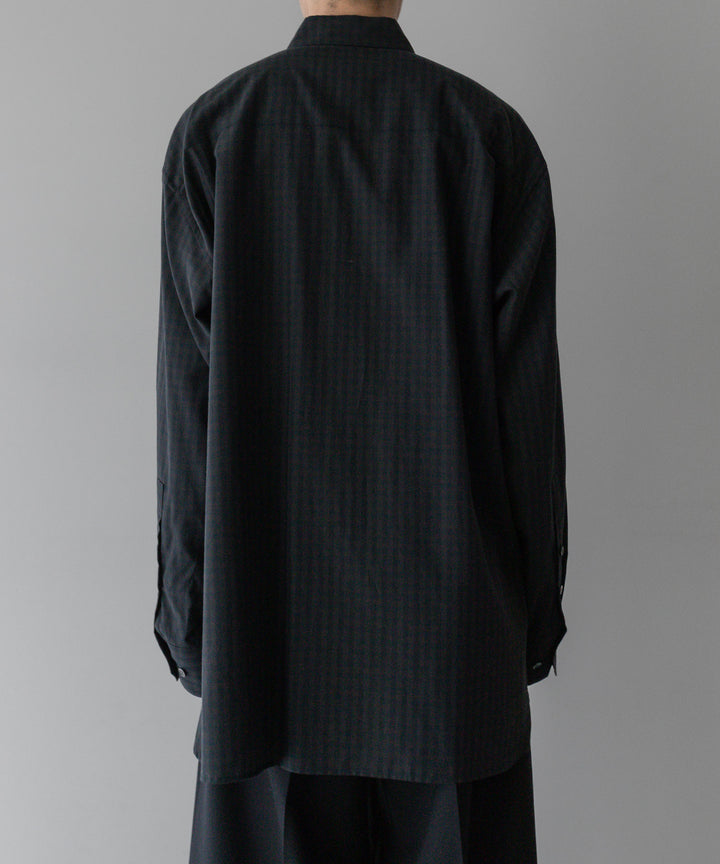 stein(シュタイン)の24SSコレクションOVERSIZED DOWN PAT SHIRTのGINGHAM( CHARCOAL )