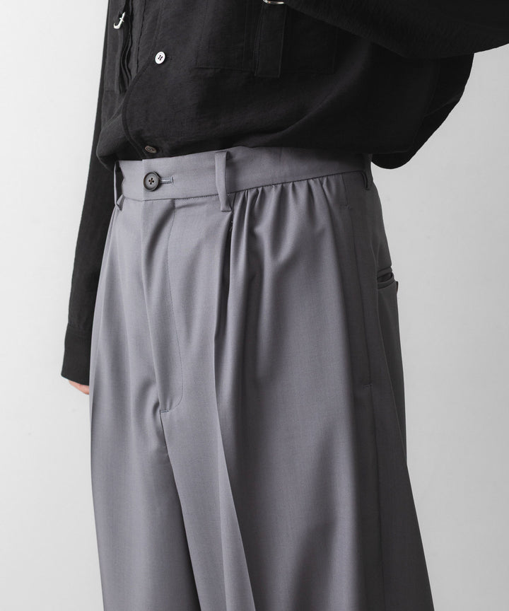 ANTHEM A アンセム エーのWOOL TROPICAL SIDE GATHER SLACKSの公式通販サイトsession福岡セレクトショップ