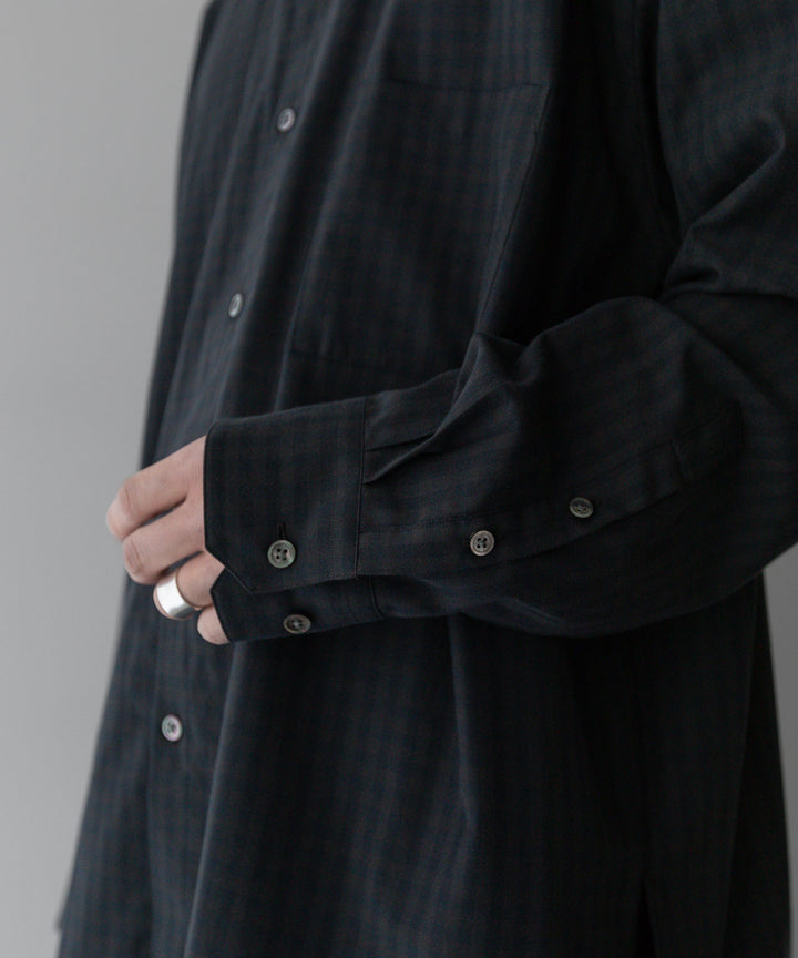 stein(シュタイン)の24SSコレクションOVERSIZED DOWN PAT SHIRTのGINGHAM( CHARCOAL )