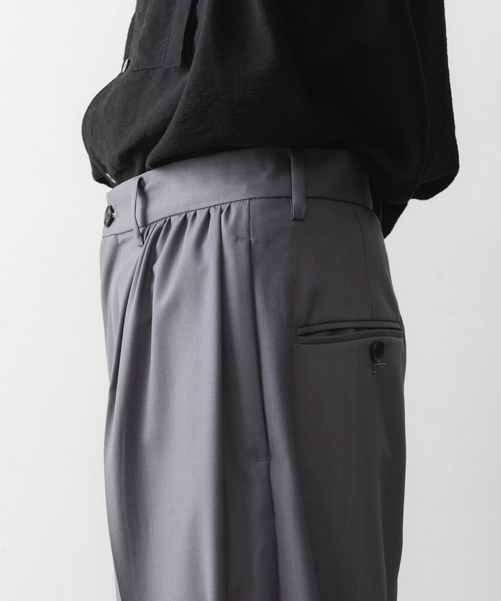 ANTHEM A アンセム エーのWOOL TROPICAL SIDE GATHER SLACKSの公式通販サイトsession福岡セレクトショップ