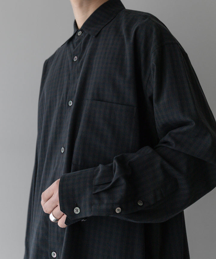 stein(シュタイン)の24SSコレクションOVERSIZED DOWN PAT SHIRTのGINGHAM( CHARCOAL )