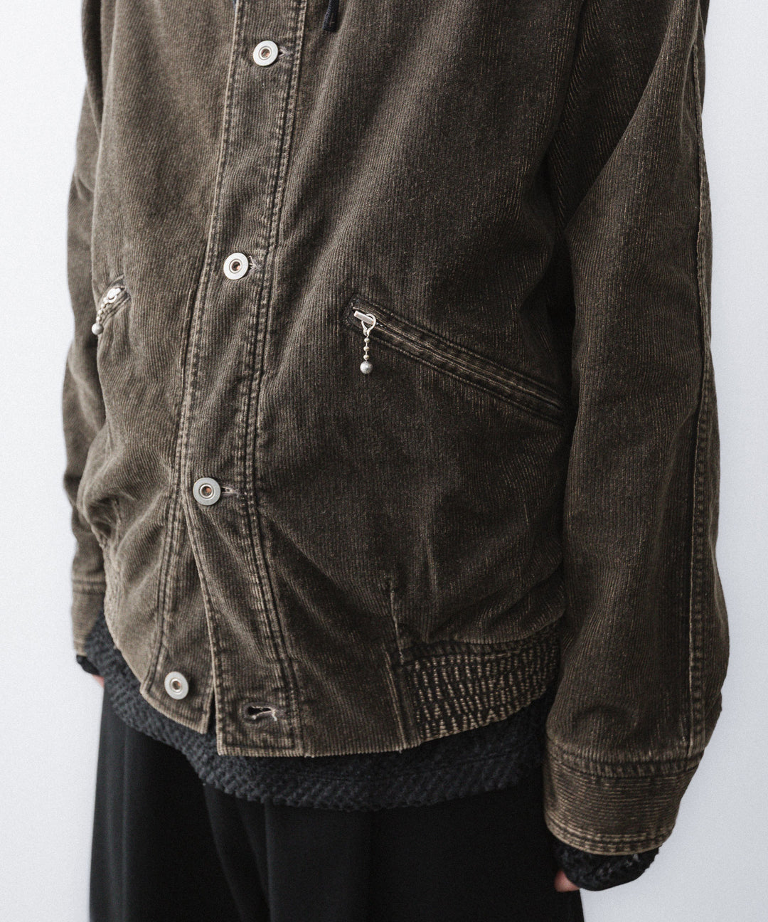 【paratrait】COATED CORDUROY PK - BLACK